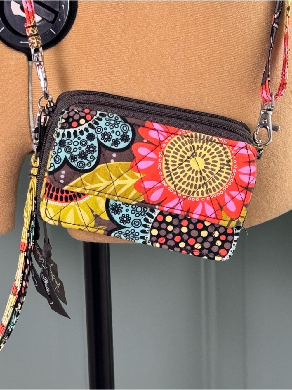 Vera Bradley Crossbody Wallet Wristlet Floral Quilted Small Purse Zip Organizer
